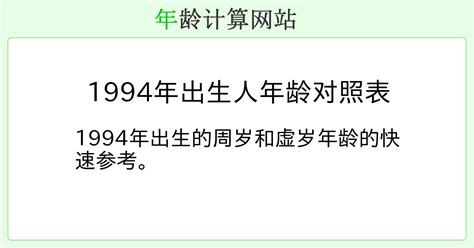 1994年出生|1994年出生人年龄对照表